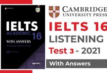 Cambridge IELTS 16 Listening Test 03 with Answer